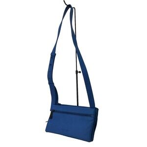 Bottega Veneta Blue Leather Fluid Messenger Crossbody Bag